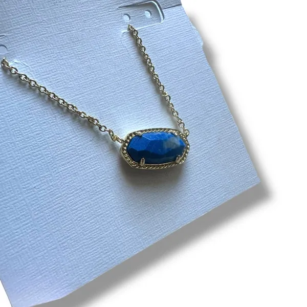 Kendra Scott Elisa Gold Pendant Necklace in Cobalt Howlite NWT - Image 2