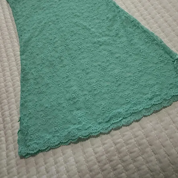 Victoria’s Secret Lace Sheer Lingerie Slip Dress Sz M Medium Teal Green - Image 14