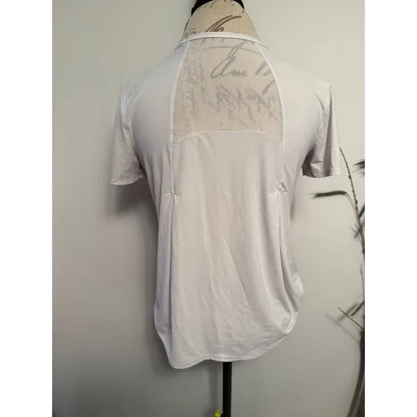 Lululemon Short Sleeve Mesh Back Athletic Top Light Gray Womens‎ Size 8 - Image 2