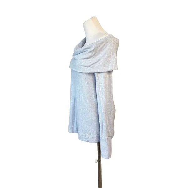 Lilly‎ Pulitzer 28247 Belinda Pullover Modal Heather Blue LARGE Shawl Neck Soft - Image 2