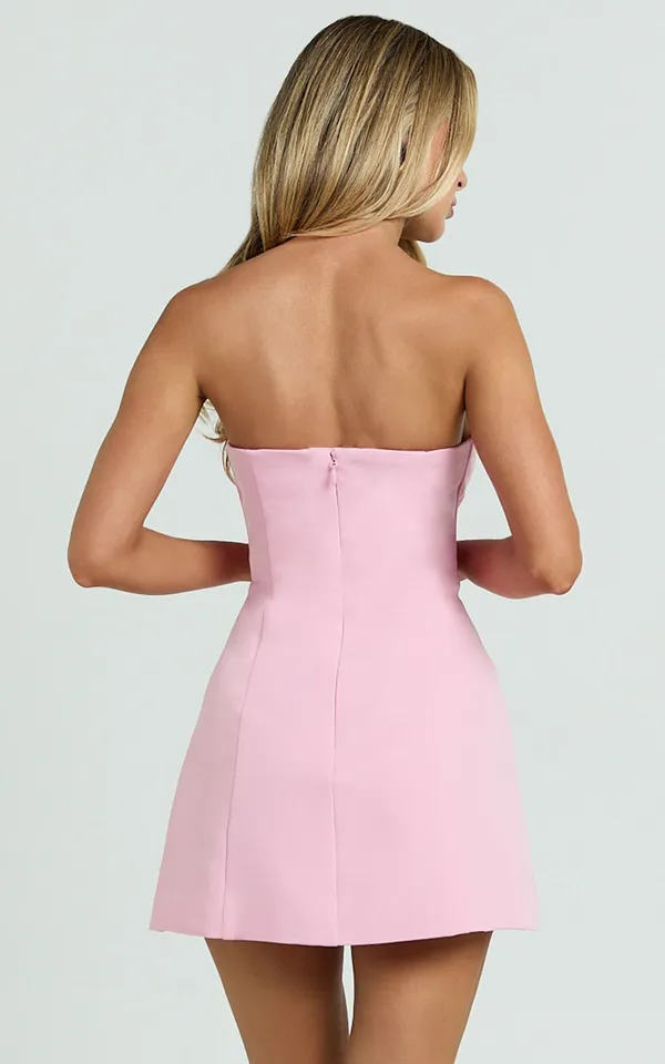 New Showpo Catharine Mini Dress Strapless A Line Dress Size Large MSRP $119 - Image 6