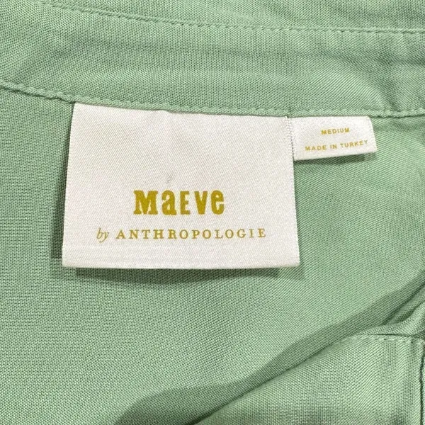 Anthropologie Maeve Green Sandbridge Button Front Top Blouse Women’s Medium - Image 4
