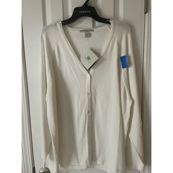 Chestnut Hill Solid White Cardigan, $20, Size 2X, B50 - Image 3
