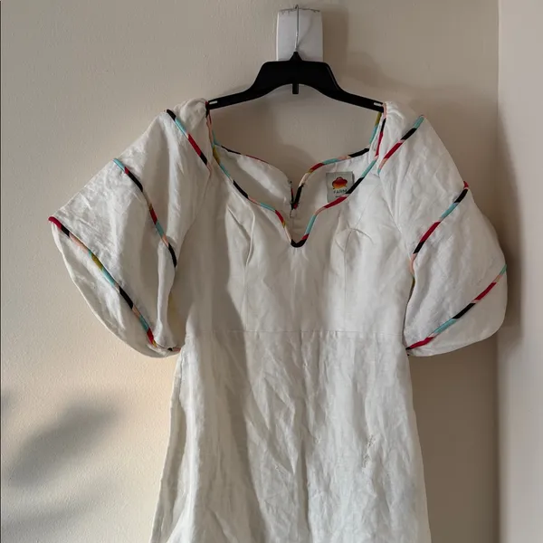 FARM RIO White Colorful Stripes Euroflax™ Mini Dress, Size Medium, $248 - Image 5