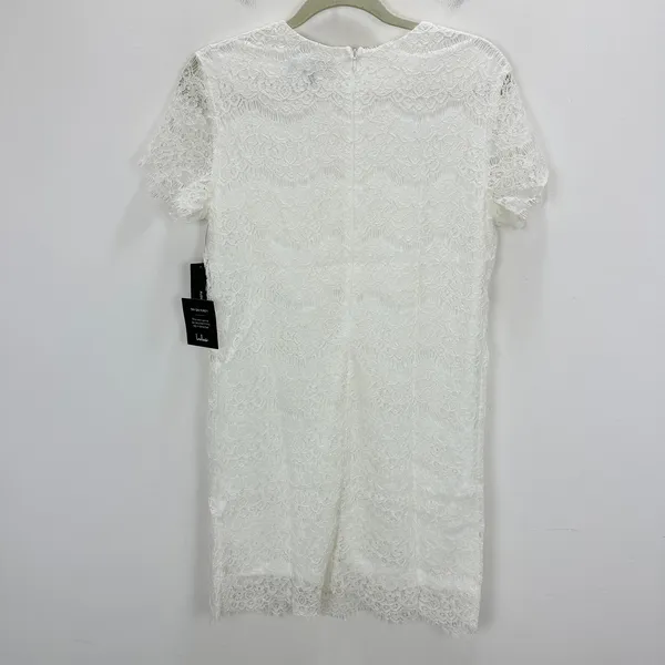 Lulus Take Me to Brunch Ivory Lace Shift Dress Wedding Bridal Party Small NWT - Image 8