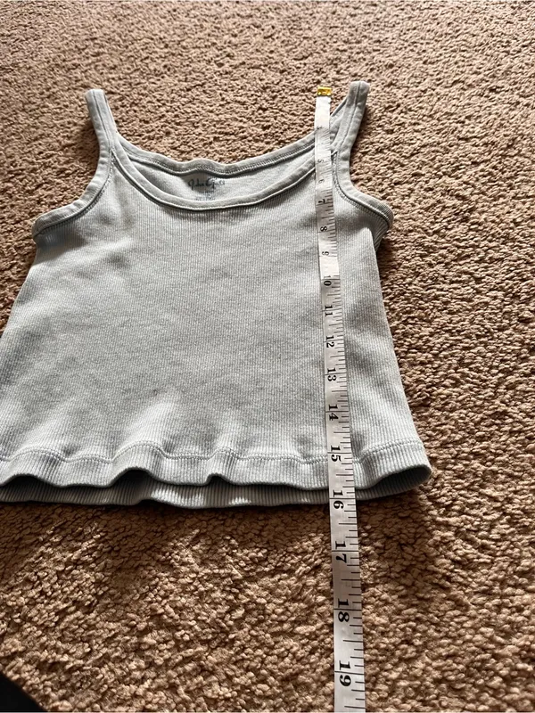 BRANDY MELVILLE John Galt Light Blue Ribbed Cotton Tank Top One Size EUC - Image 5
