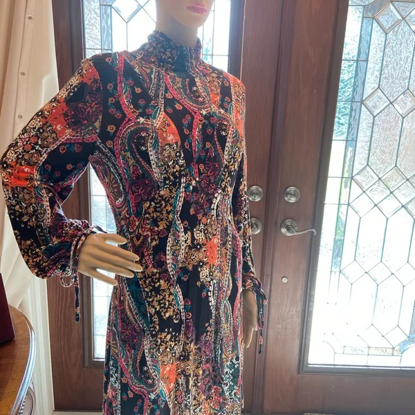Free People multicolor All Doll Up paisley Mini Dress size Medium - Image 3