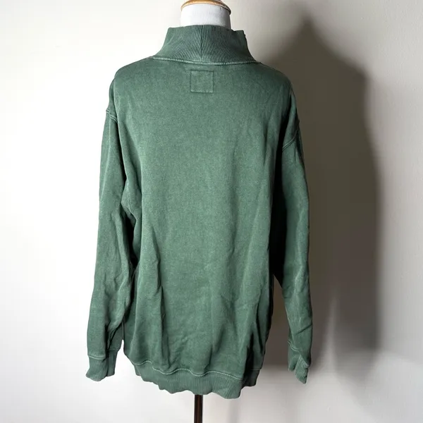 Aerie Green Oversize Mockneck Sweatshirt with Pockets - Image 5