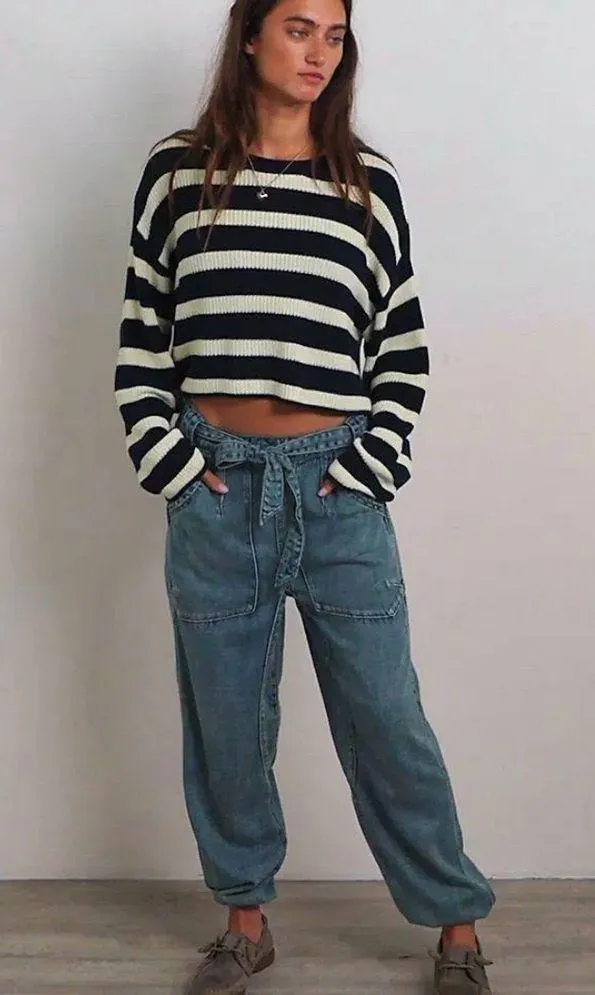 Free People We The Free Glitch Dropped Pull-On Jeans Size S - Image 4