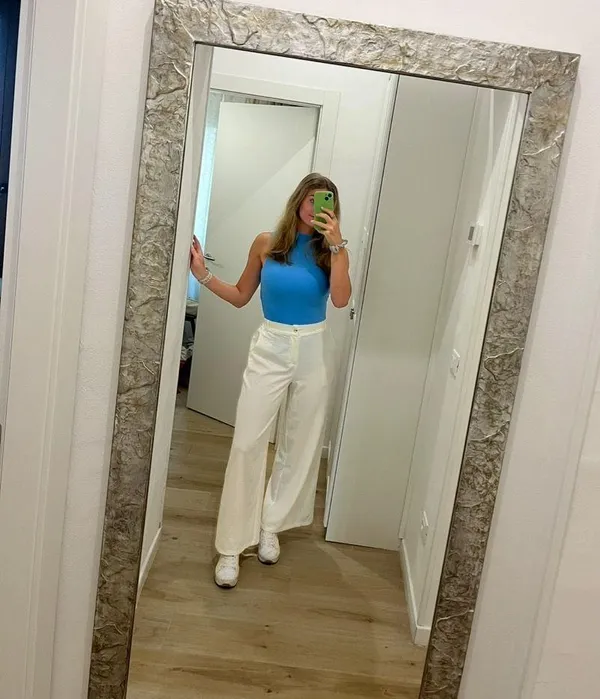 White Straight Leg Pants - Image 3