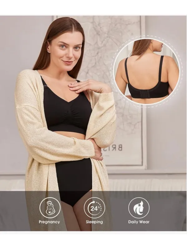 NEW 3 Pk Full Bust Seamless Nursing Maternity Bras Bralette XL - Image 6