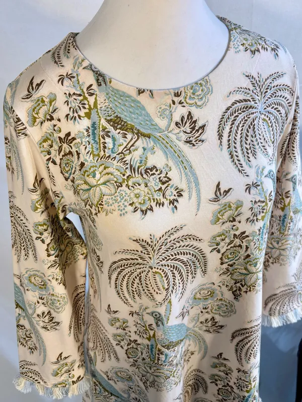 ☀️Spartina 449 Jane Peacock Palm Island Fringe Dress Peruvian Cotton Sz S🧡 - Image 4