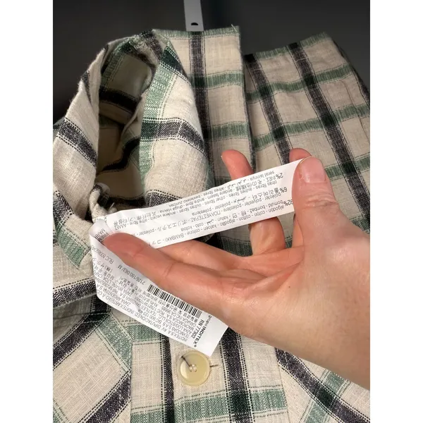 Zara Plaid Overshirt Shacket Green White‎ Black Check Button Front Pockets M - Image 5