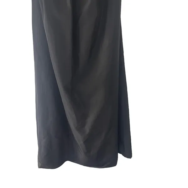 Zara Basic Small Black Strapless Fairy Grunge‎ Whimsygoth Velvet Tie Maxi Dress - Image 3