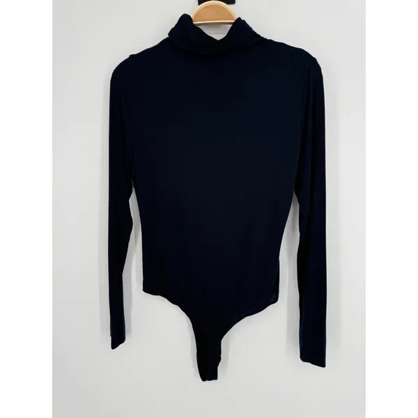 Hill House Luna Bodysuit XL Black Long Sleeve Turtleneck Layering Minimalist - Image 5