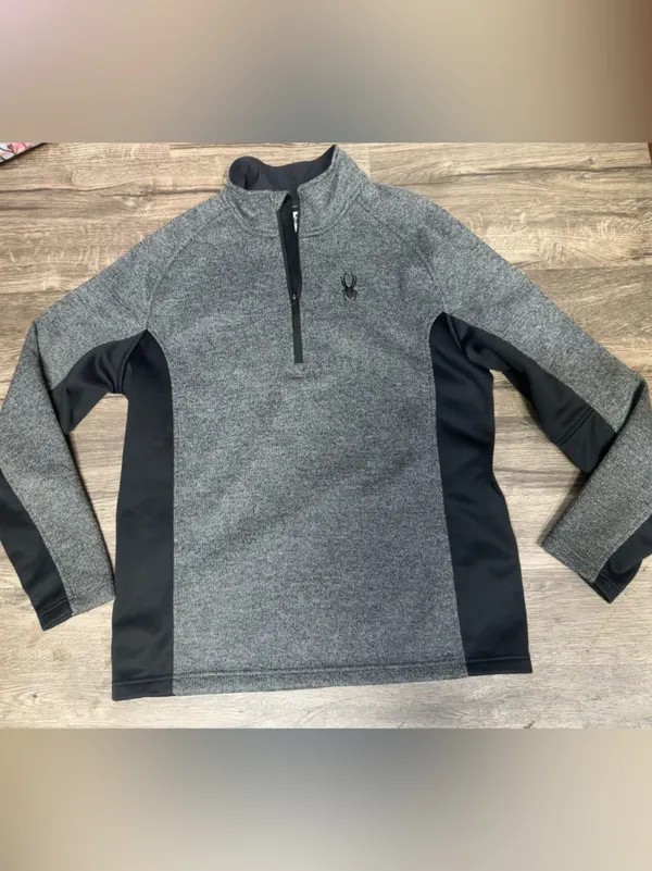 Spyder Women’s XL Gray Black Quarter Zip Pullover Sweater Athletic Top - Image 2
