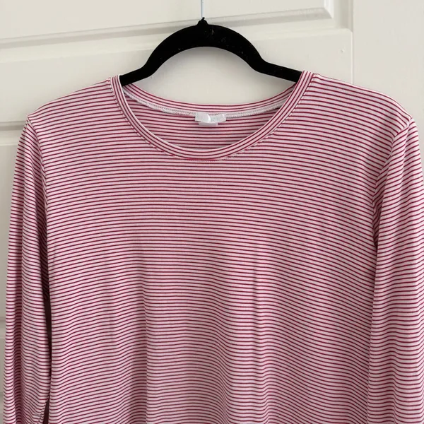 LAKE Red and White Striped Long Sleeve Top - Image 2
