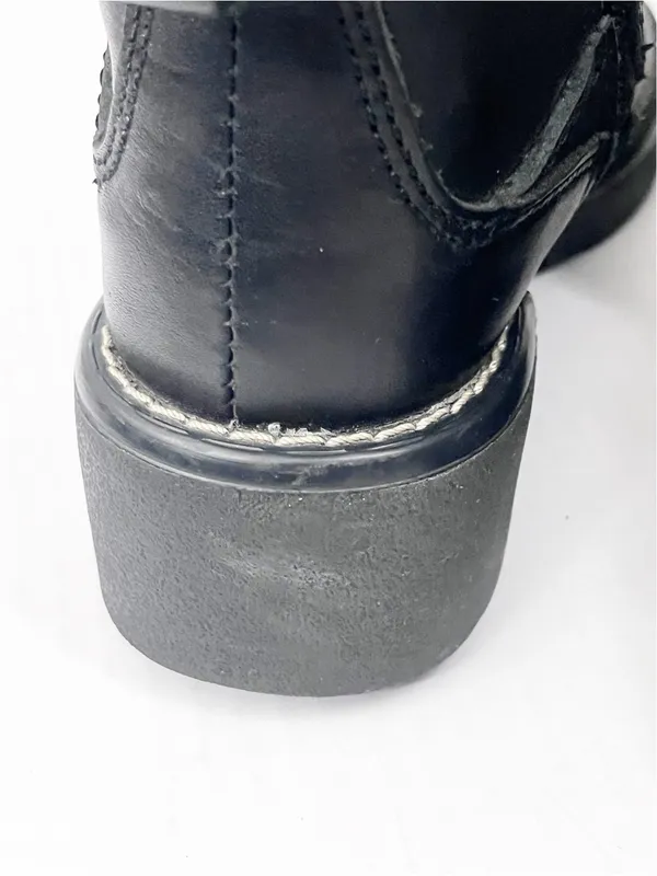 HARLEY DAVIDSON Black Moto Biker Boots Size 5 Bikercore Grunge Academia - Image 6