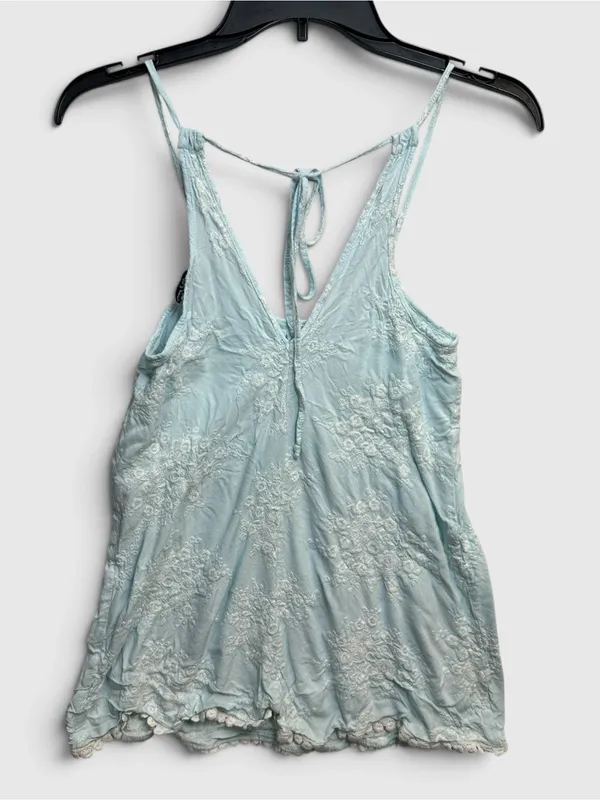 In Bloom by Jonquil Blue Embroidered Boho Camisole Tank Top XS - Image 4