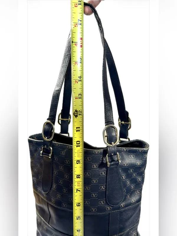 VINTAGE Valentino Garavani Monogram Tote Shoulder Bag & Matching Pouch Clutch - Image 11