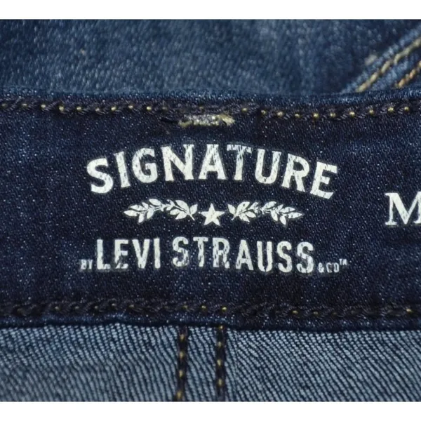 Signature Levis Strauss Size 14 Modern Skinny Shorts Denim Blue Jean Raw Hem - Image 7
