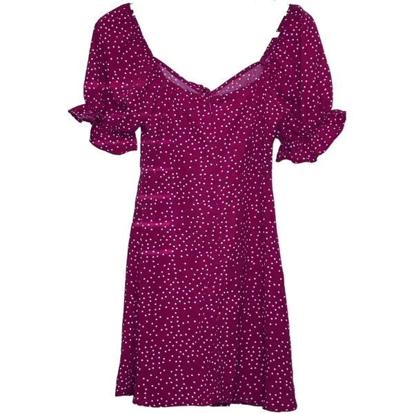 Unknown Brand‎ Women's Red White Polka Dot Short Sleeve Dress w/Bow Size XS - Image 2