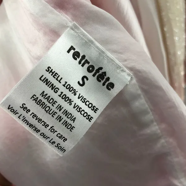 Retrofete‎ Gabrielle Robe Dress in Marble Pink Small - Image 12
