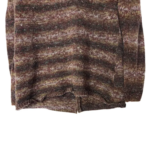 North Crest Brown Striped Button Wool Blend Cardigan Sweater Size Large 14-16 - Image 9