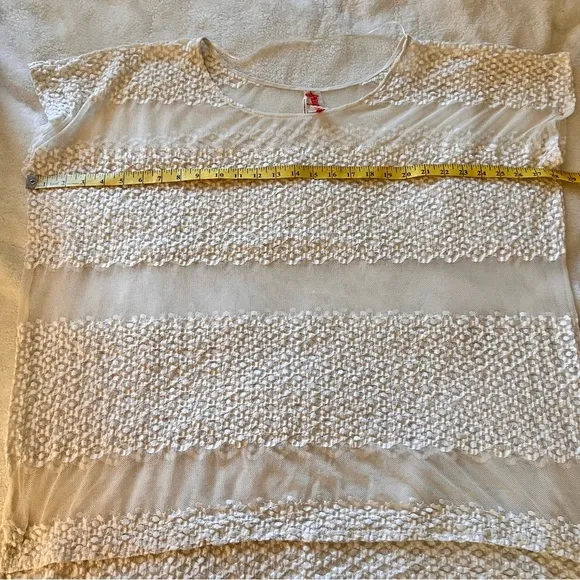 FREE PEOPLE‎ Cream Lace Oversized Short Size XS - Image 6