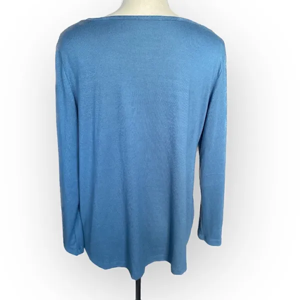 Natori Relaxed Fit Teal long Sleeve Top - Image 2
