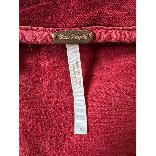 Free People Red Velvet Mini Skirt - Image 8
