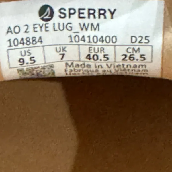 Sperry AO 2-Eye Lug Boat Shoes Tan Bronzer Women’s Size 9.5 Platform Leather - Image 9