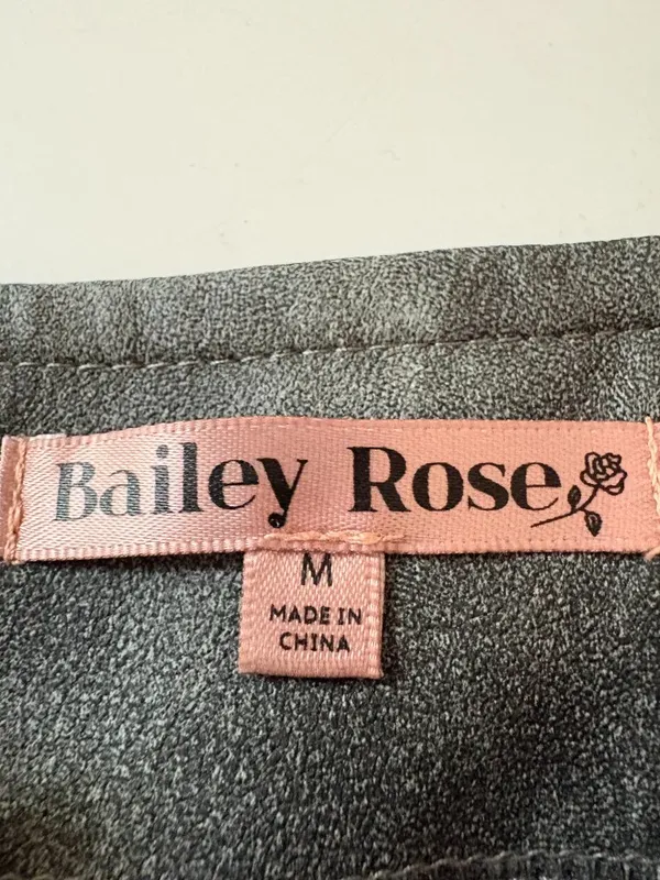 Bailey Rose gray faux/vegan leather cropped corset going out top women's medium - Image 2
