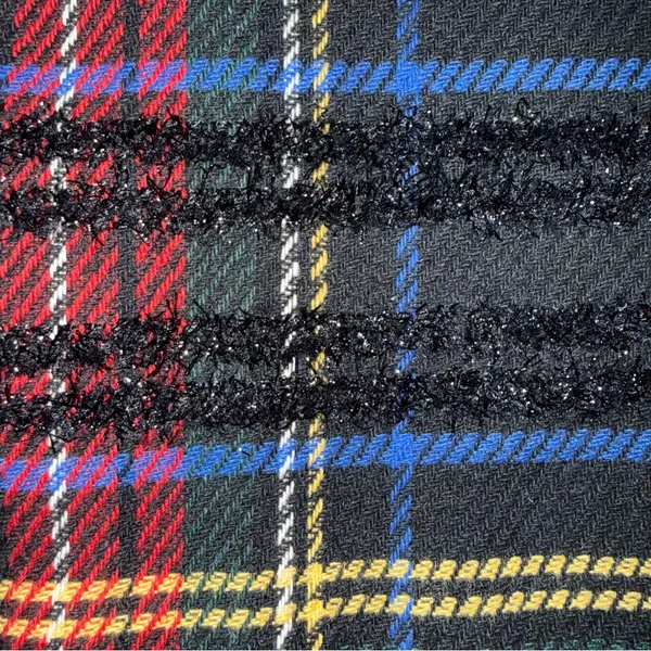 J. Crew Tartan Plaid Wool Blend Tweed Mini Skirt with Black Glitter Accemts - Image 7