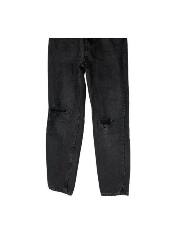 Zara Womens High Waisted Black Distressed Jeans Size 24 Cotton Denim Casual Fit - Image 3