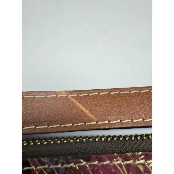 NWT Patricia Nash Metallic Tooled Lace Leather Clutch Wristlet Dark Paisley Zip - Image 5