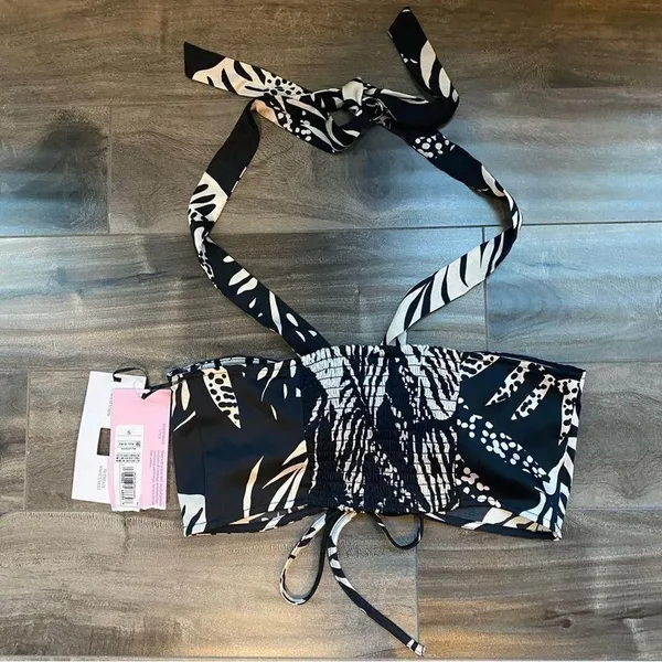 NWT Future Collective X Alani Noelle Botanical Halter Tie-Front Crop Top Sz M - Image 4