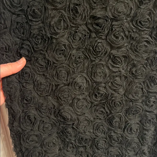 Lulu’s Luxurious Energy Black Tulle Rosette High-Waisted Midi Skirt in Black - Image 3