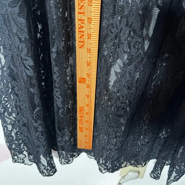 SHEIN Black Lace Maxi Skirt Small Sheer Whimsigoth Goth Fairy Grunge Emo - Image 6