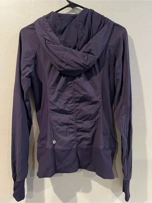 Women's Lululemon In Flux Jacket Inkwell Navy Blue Zip-Up Hooded Reversible Gym - Image 3