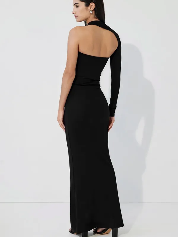 Marcella NEW Manhattan One Shoulder Gown in Black - Image 2