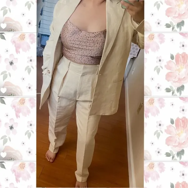 Rachael Wang Oversized oatmeal blazer neutral size Small‎ Tan - Image 3