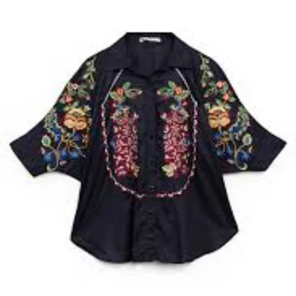 Khaadi embroidered blouse‎ size M Black Size M - Image 2