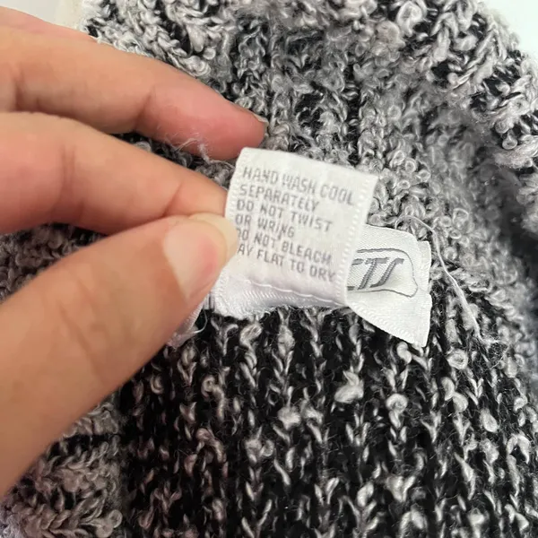 Vtg Y2K Side Effects Marled Cardigan Womens Sweater Sz M Chunky Knit Grandpa - Image 10