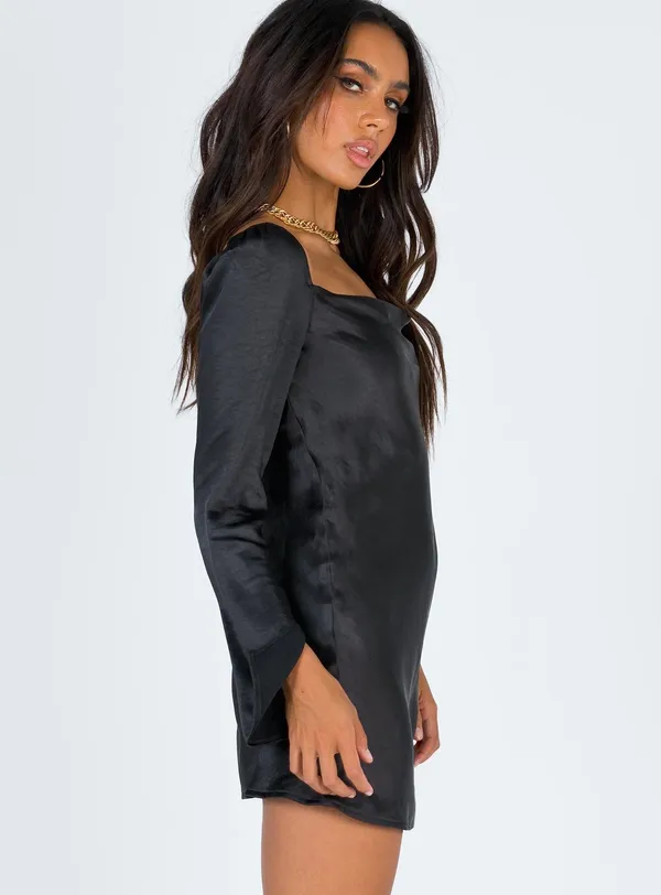 Princess Polly Star Mini Satin Long Sleeve Dress - Image 4