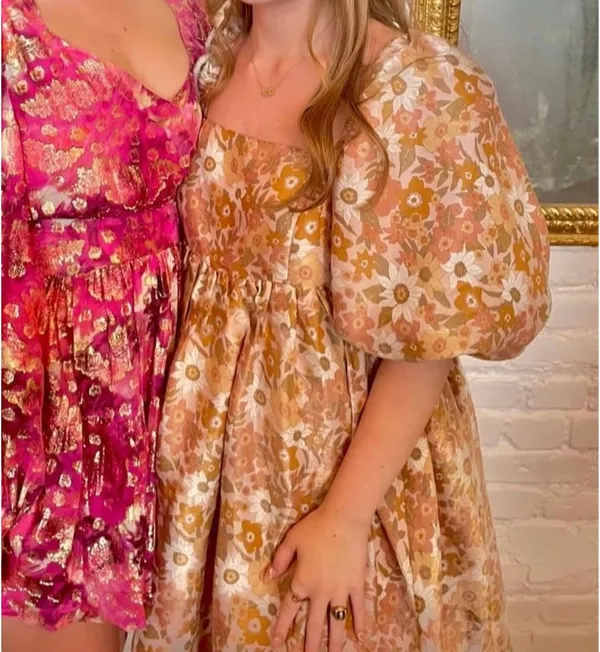 Storia Vintage Cottagecore Floral Puff Sleeve Mini Dress - Image 4