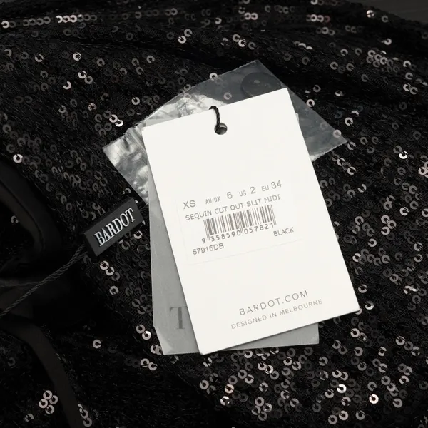 Bardot Black Sequin Cutout‎ Dress - Extra Small - Image 9