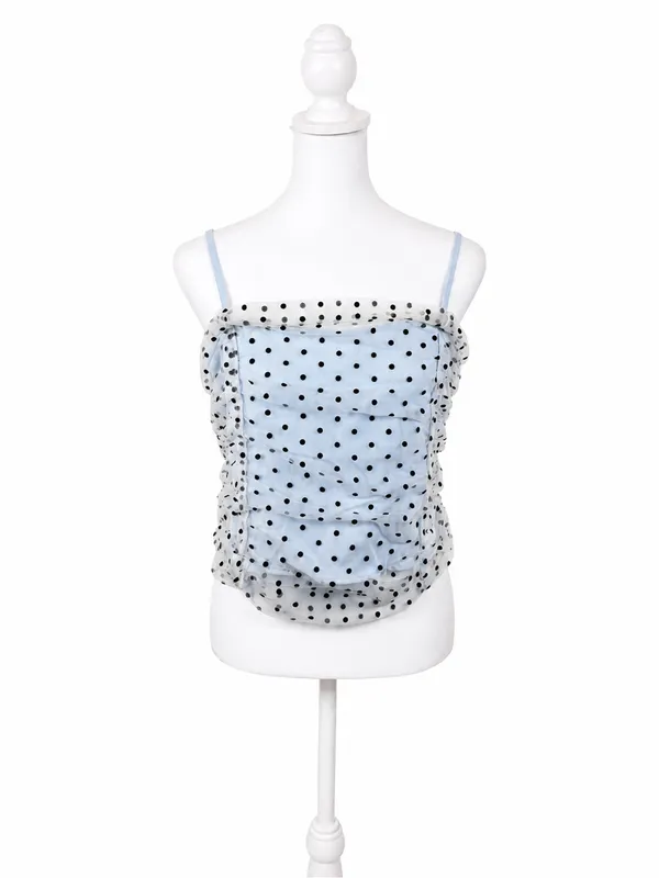 Cupshe Light Blue Polka Dot Spaghetti Strap Cami - Image 5