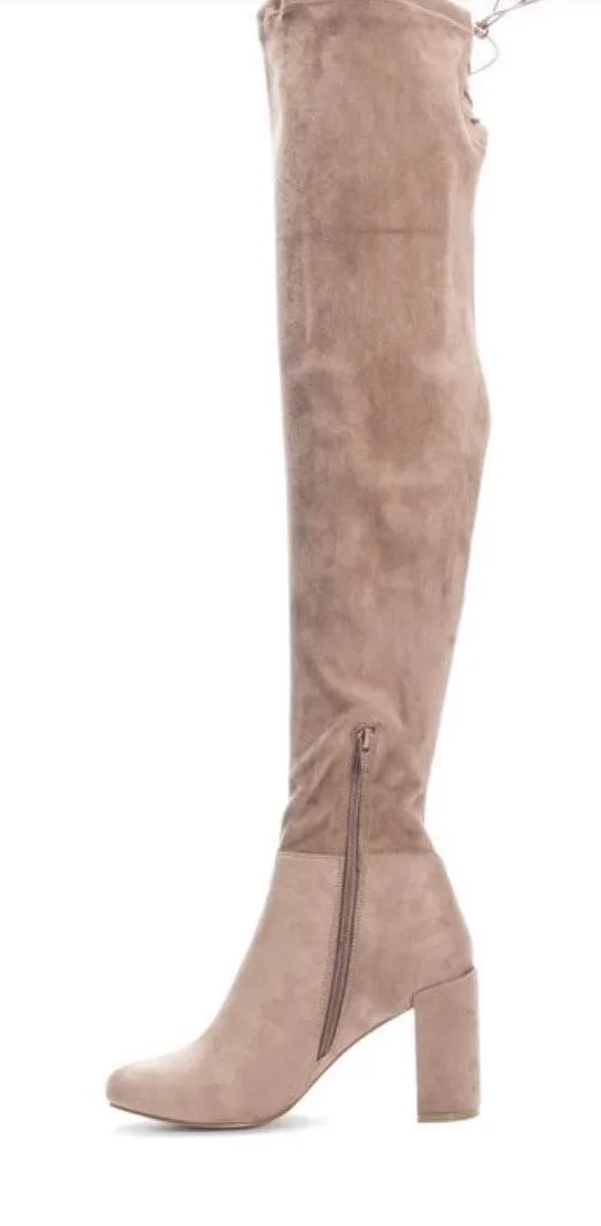 Taupe Thigh Highs Boots - Image 2