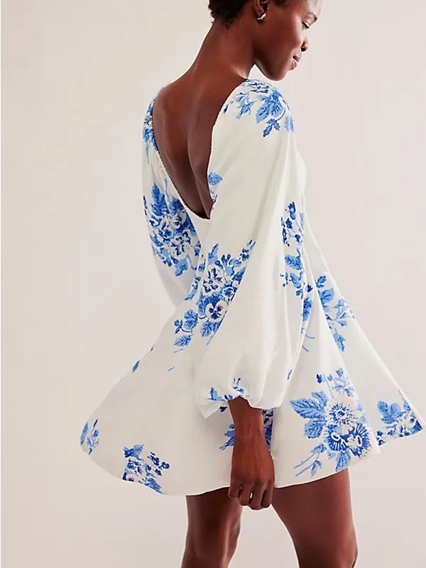 FREE PEOPLE Francesca Mini Dress in Blue - Image 2
